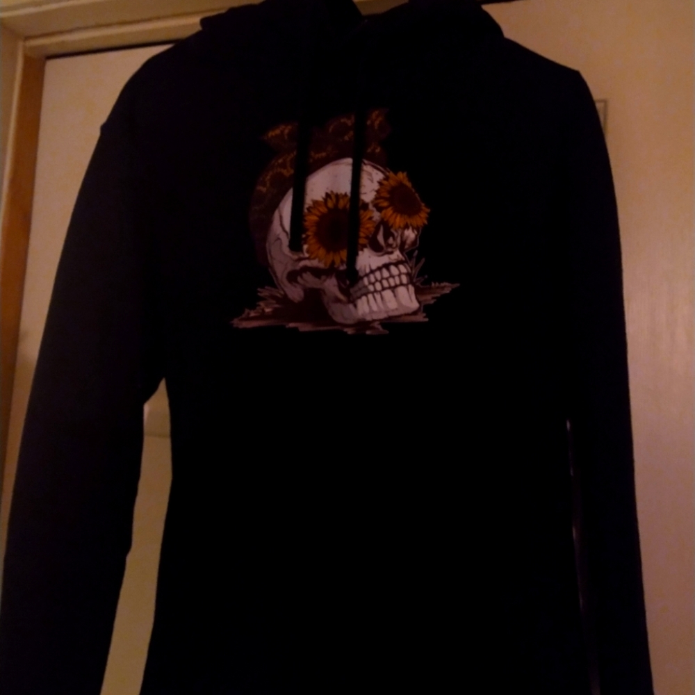 Port and Company Sunflower Skull Hoodie!
